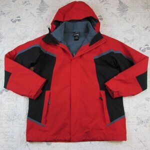 EUC THE NORTH FACE BOY'S RED YOUTH HYVENT 3 in 1 JACKET COAT Size XL 18 /20